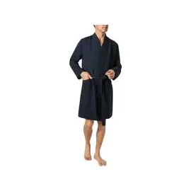 SCHIESSER Herren Bademantel blau unifarben, blau, NOS