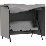 Outsunny Hollywoodschaukel Abdeckung 3 Sitzer, Wasserabweisend Winterfest Schutzhülle für Gartenschaukel, UV-Beständig Abdeckplane, Abdeckhaube, Reißfest 420D Oxford Gewebe, 177x114x152cm Grau