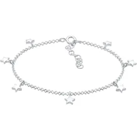 Elli Fußschmuck Damen Fußkettchen Stern Anhänger im Astro Look in 925 Sterling Silber