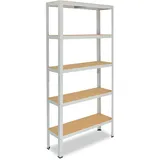 shelfplaza OFFICE 180x90x60 cm Schwerlastregal in lichtgrau mit 5 Böden und 175 kg Traglast pro Boden