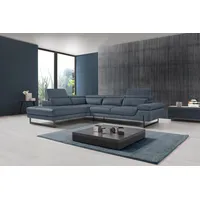 Egoitaliano Eckcouch Leder 3-Sitzer Grau