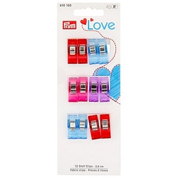 Prym Love Stoffklammern, bunt, Größe: 2,6 cm, Inhalt: 12 Stück