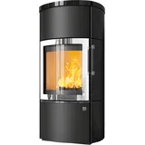Kaminofen HARK 44-5.2 GT FlameKat 8 kW - Ofenkacheln: Schwarz-Glänzend - Korpus: graphit/verchromt