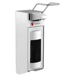 Desinfektionsspender UNI-PRO 10 LWV, Edelstahlpumpe, 1000 ml 18065 , Aluminium-Gehäuse, weiß beschichtet, langer Hebel