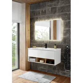 Home Affaire LED-Lichtspiegel 100 x 65 cm Silber