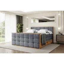 altdecor Boxspringbett 200 x 200 cm H3 Dunkelgrau