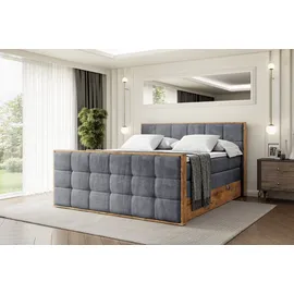 altdecor Boxspringbett 200 x 200 cm H3 Dunkelgrau