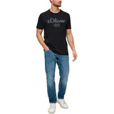 S Oliver Basic Logoprint Rundhals Baumwolle Schwarz XL