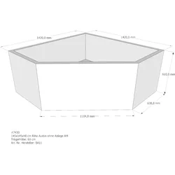 Badewannenträger für Riho 145 × 145 × 48 cm