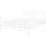 Beliani Metallbett Weiß Metall 140 x 200 cm Schlafzimmer, Betten, Metallbetten