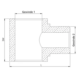 Riegler T-Einschraubverteiler, M5, SW 10, Messing