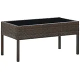 vidaXL Gartentisch Braun 75x40x37 cm Poly Rattan