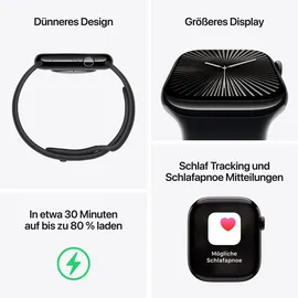 Apple Watch Series 10 GPS 42 mm Aluminiumgehäuse silber Sportarmband denim