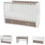 Lorelli Dream 70 x 140 cm umbaubar Kinderbett Schaukelbett Schreibtisch braun weiß