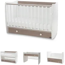 Lorelli Dream 70 x 140 cm umbaubar Kinderbett Schaukelbett Schreibtisch braun weiß