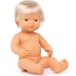 miniland dolls Babypuppe europäischer Junge ohne Kleidung, hellblond