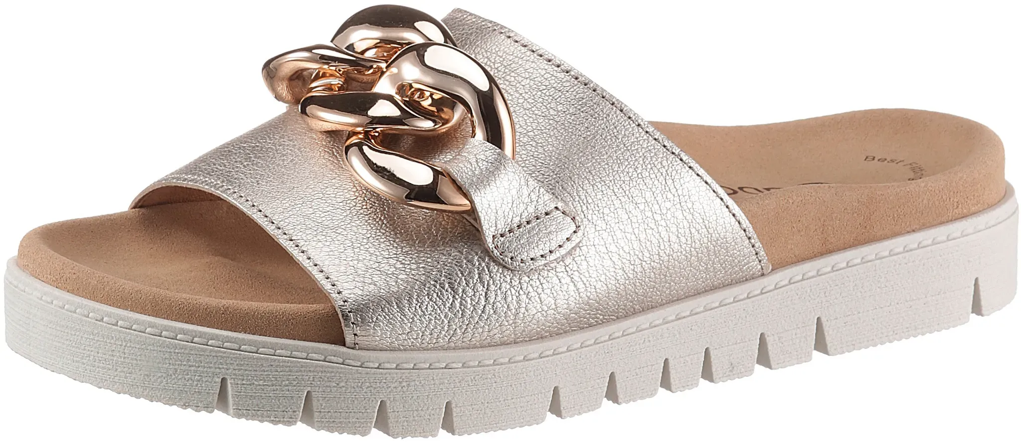 Gabor Pantolette, Plateau, Sommerschuh, Schlappen im Metalliclook Gabor champagner 39