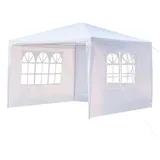 VINGLI Pavillon Partyzelt, Gartenpavillon, BxT: 300x300 cm, mit 3 Seitenteilen, mit 3 abnehmbaren Seitenteilen, Metall Gestell, Wasserdicht, Stabil