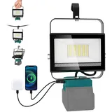 NATPOW Akku Lampe Kompatibel mit Makita 60W (Kein Akku), 2 Modi Baustrahler Akku Ultra Helle mit 80 LEDs, Tragbarer Strahler mit Typ C und USB-Aufladung für Camping Baustellen Autoreparaturen