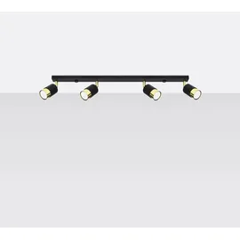 Sollux Lighting NERO 4 4xGU10 schwarz/gold Stahl