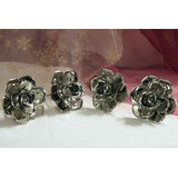 4 Kerzenhalter für den Adventskranz Metall Rosen Weihnachten Advent Kerzen NEU
