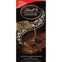Lindt LINDOR Tafel 70% Kakao | 145g Schokoladentafel | Extra dunkle Edelbitter Schokolade mit zartschmelzender Füllung
