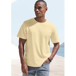 T-Shirt »mit Struktur«, Rundhalsshirt mit Struktur aus Baumwoll-Mix, Gr. M, gelb, , 55716903-M