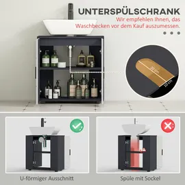 kleankin Waschbeckenunterschrank 60 x 30 x 30 cm Grau