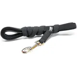 Julius-K9 IDC Color & Gray gumierte Leine, 14 mm x 3 m mit Schlaufe, Schwarz-Grau