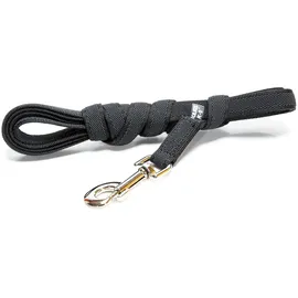 Julius-K9 IDC Color & Gray gumierte Leine, 14 mm x 3 m mit Schlaufe, Schwarz-Grau