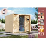 Saunahaus Gartensauna SPARSET VENTURA natur 219x224cm Bio Ofen + WIFI Control