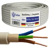 M&G Techno 40m NYM-J 3x1,5 mm2 Mantelleitung Feuchtraumkabel Elektrokabel Kupfer Made in Germany