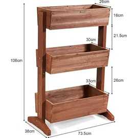 Goplus Blumentreppe 71 x 38 x 105 cm Braun
