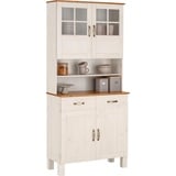 Home affaire Küchenbuffet Alby Breite 85 cm, 2 Glastüren weiß