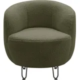 INOSIGN Sessel INOSIGN "Anjuli Lieferzeit nur 2 Wochen", grün, B:72cm H:72cm T:76cm, 100% Polyester, Sessel, Sessel, Runde Form, perfektes Einzelstück, Flausch oder Feinstruktur