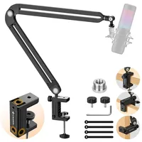 Cahaya Mikrofonarm Boom Arm Professionelle - Vollständig Einstellbares Mikrofonständer mit Breiter Basis, 3/8" bis 5/8" Adapter Mic - Kompatibel mit Blue Yeti, QuadCast - CY00380-1