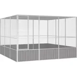 vidaXL Vogelkäfig Vogelhaus Voliere Grau 302,5x324,5x211,5cm Verzinkter Stahl