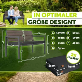 tillvex Gartenbank 300 x 0 x 0 cm Schwarz