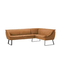 KOINOR Eckbank Leder Alino ¦ orange ¦ Maße (cm): H: 89