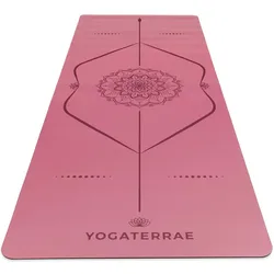 Yogamatte rutschfest aus PU-Naturkautschuk - MANDALA KÖRPERLINIEN Bordeaux rot 183 MM