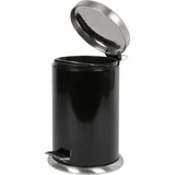 Buri Edelstahl Treteimer 12 l Schwarz