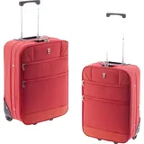 Trolley-Koffer-Set - 2-teilig - 61+52cm, Dehnfalte, 2 Rollen, rot - Rot