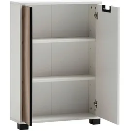 Schildmeyer Ryker Highboard 59,8 x 85,2 cm Weiß/Akustikpaneel Optik