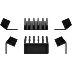 Kabelmanagement / Kabelhalter, 5-Slots, 2er Set - Farbe: schwarz