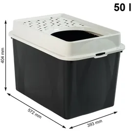 Rotho Katzentoilette Berty 57 x 40 x 33 cm Schwarz