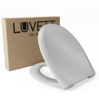 LUVETT® Toilettendeckel mit Absenkautomatik C770 oval, WC-Sitz mit 3 Befestigungsvarianten zur Wahl, Klobrille zum abnehmen aus antibakteriellem Duroplast, Farbe:Manhattan Grau