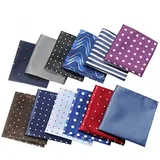 Alumuk 12 Stücke Herren Anzug Einstecktuch Taschentücher Kavalierstuch Business Hochzeit in unterschiedlichen wählbaren Designs (Style 03) - 25 x 25 cm