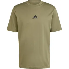 adidas Essentials Small Logo Single Jersey Shirt Olive strata/Black M