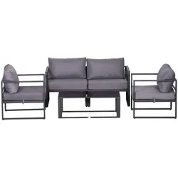 Outsunny Gartenmöbel-Set Aluminium, Polyester