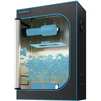 Grow Zelt 120x60x180 cm – 1680D Oxford Indoor Grow Tent mit Diamant Mylar, Lichtdicht & Wasserdicht, Stabiler Metallrahmen, Hochleistungs-Reißverschluss, Belüftung & Bodenwanne